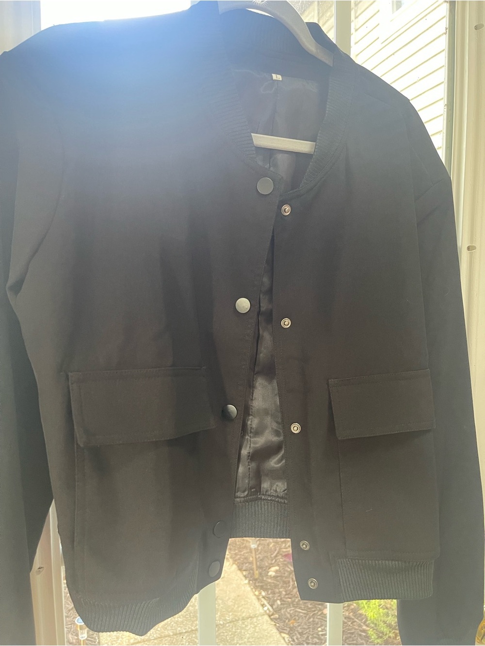 Women’s Black Bomber Jacket - Classic Lightweight Coat